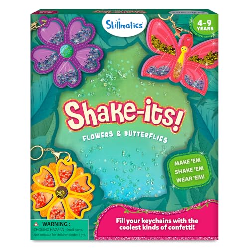 Skillmatics Shake-its Glitter Craft Kit for Kids Flowers & Butterflies