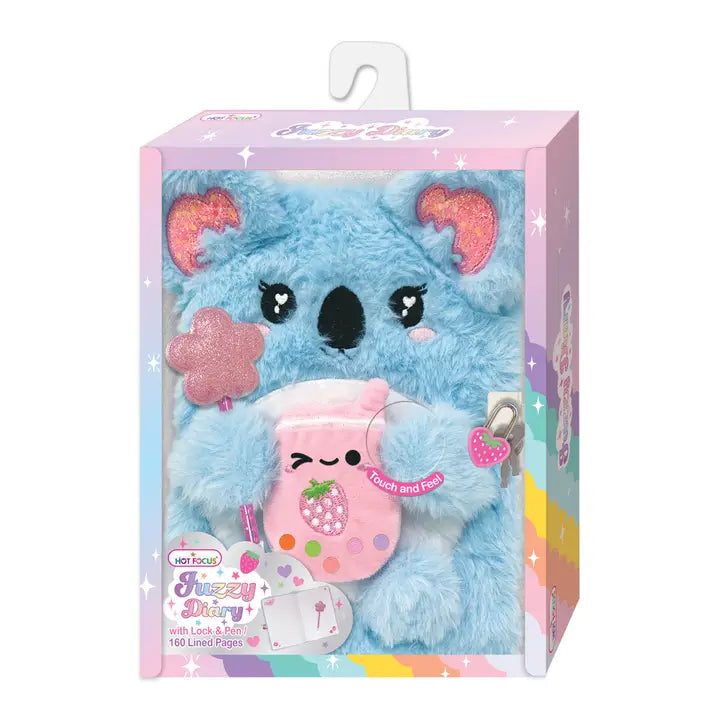 Fuzzy Diary With Lock & Keys Koala