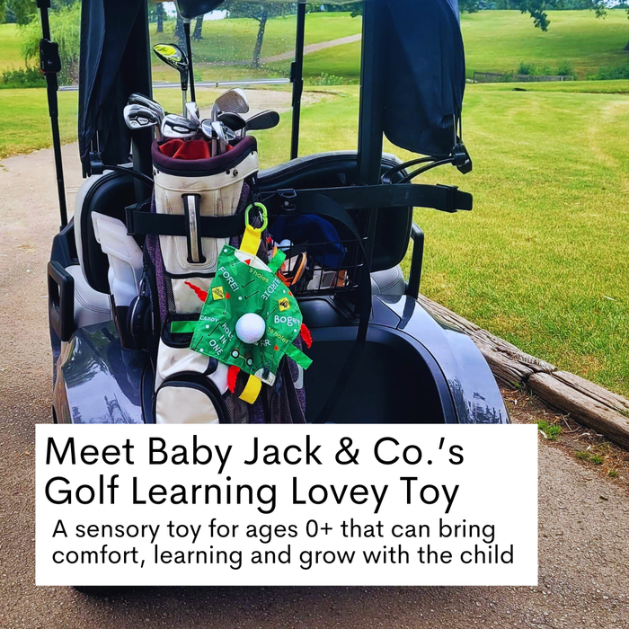 Golf Crinkle Square Bag Tag Stroller Toy 10" x 10"