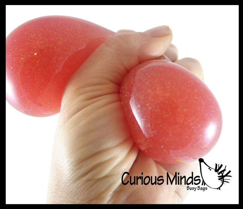 Single Big 2.5" Glitter Stress Ball - Amazing Sticky Glob Balls -