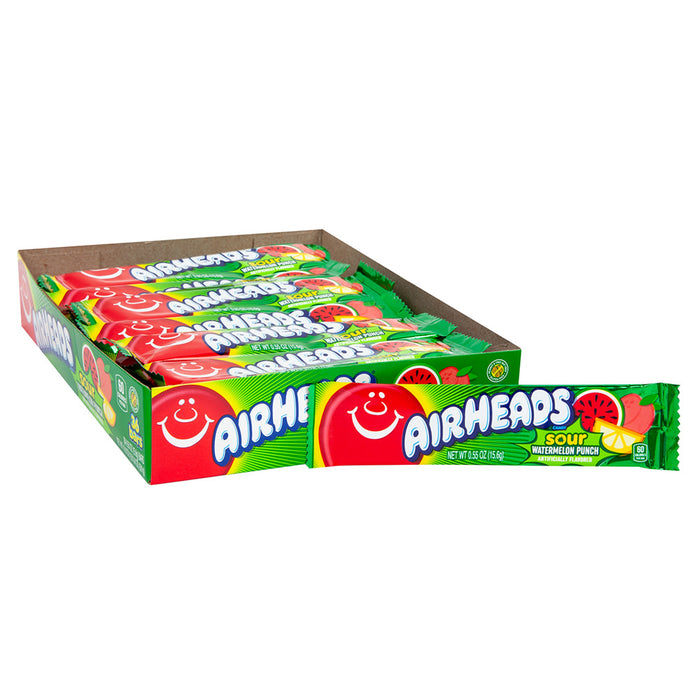 Airheads Sour Watermelon Punch Individually Wrapped Chewy Candy 0.55 oz
