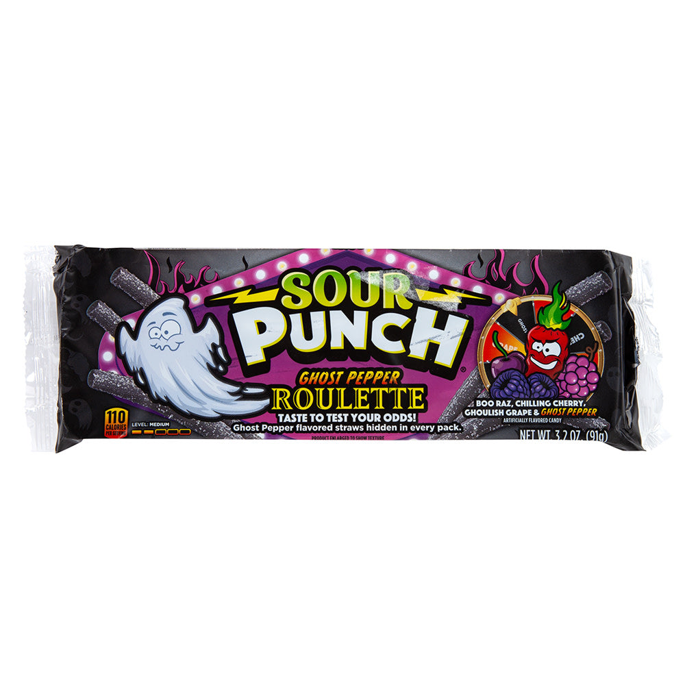 Sour Punch Straws Ghost Pepper Roulette Halloween Candy Bag