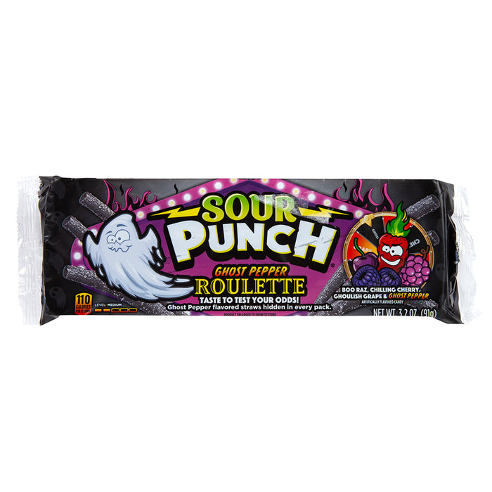 Sour Punch Straws Ghost Pepper Roulette Halloween Candy Bag
