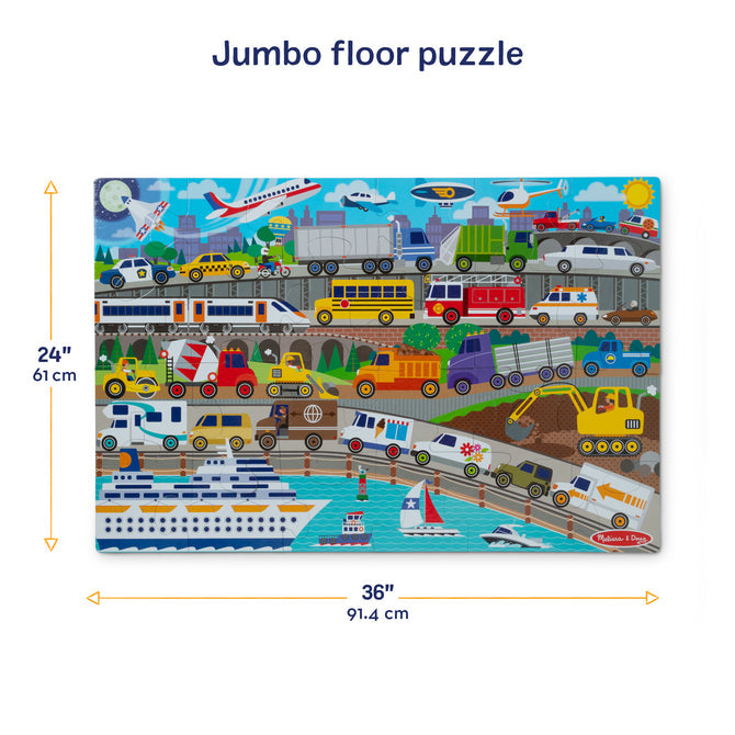 New! Traffic Jam Floor Puzzle - 24 Pieces
