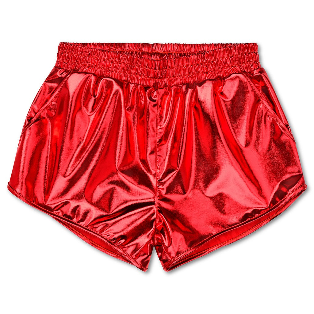 Red Metallic Shorts  -  Medium