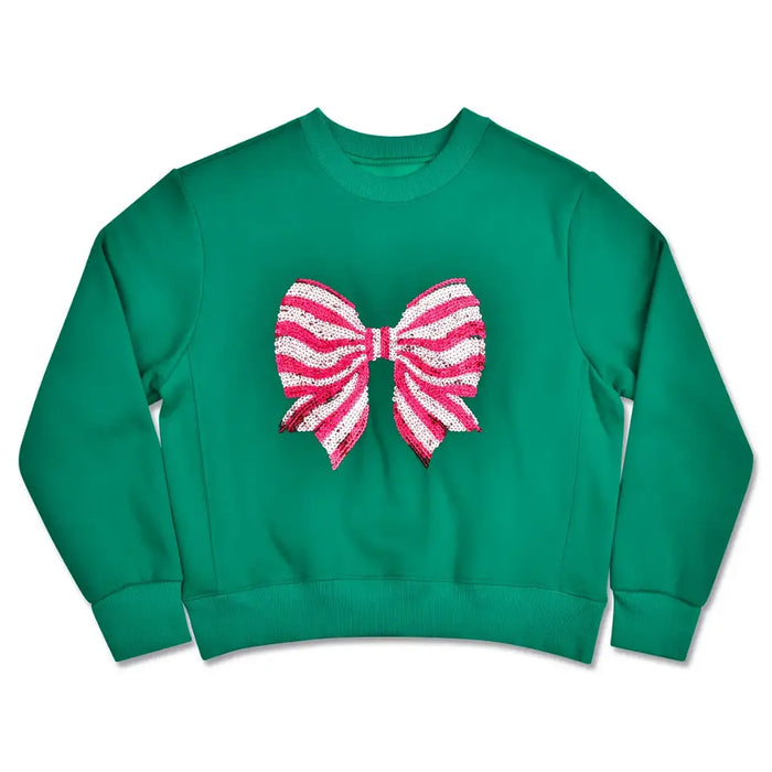 Bow Sequin Sweatshirt - Small