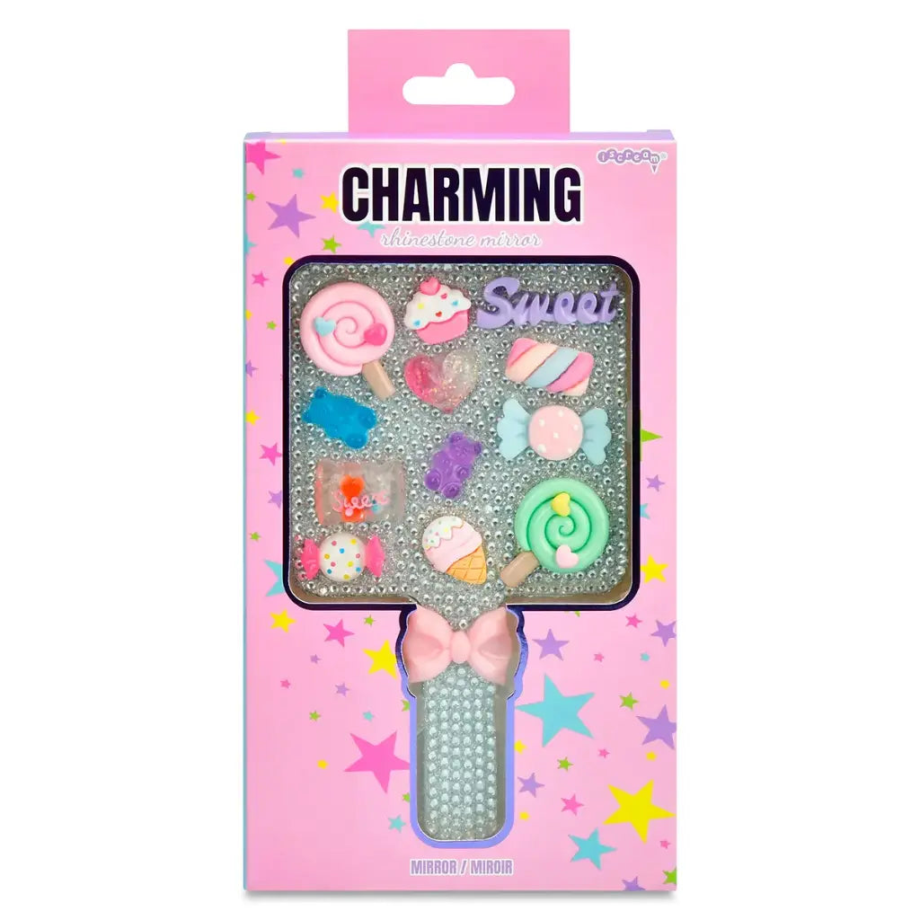 Charming Rhinestone Paddle Mirror