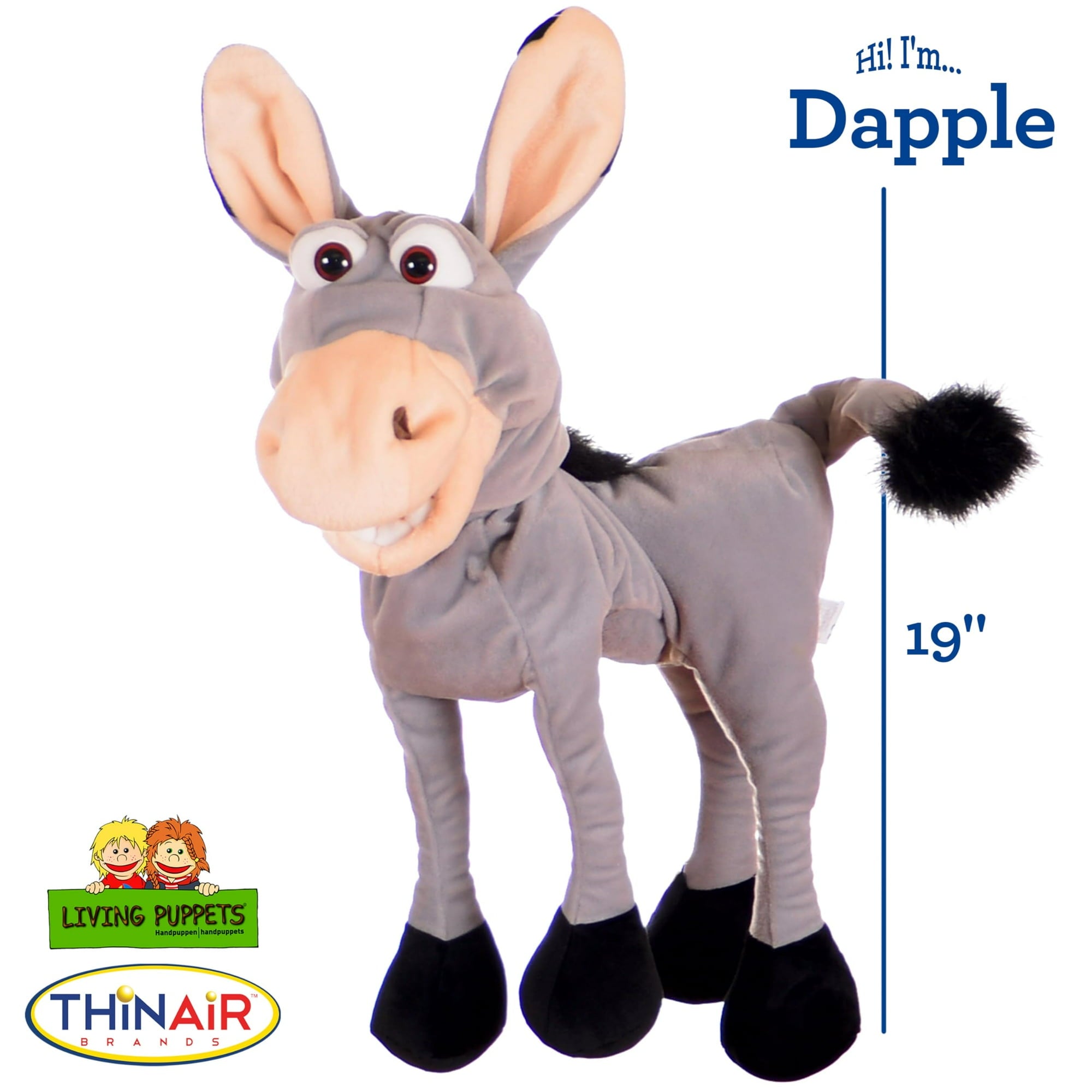 Living Puppets 19-Inch Plush Donkey Hand Puppet
