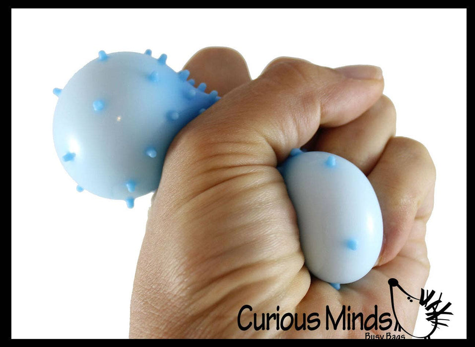 Single Spiky Bumpy Soft Doh Filled 1.7" Stress Ball - Squishy