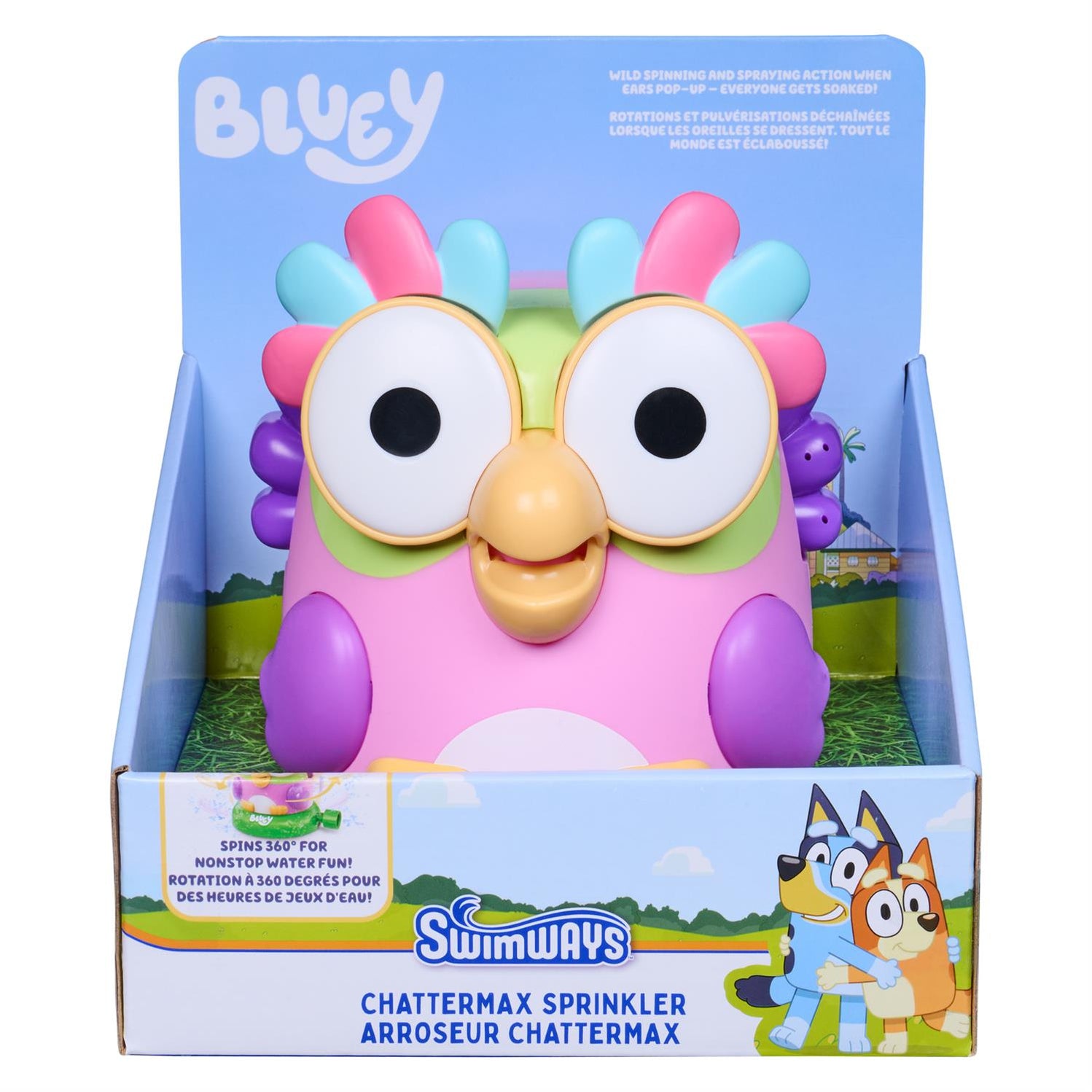 Swimways Bluey Chattermax Kids Outdoor 360-Degree Water Sprinkler Toy ...