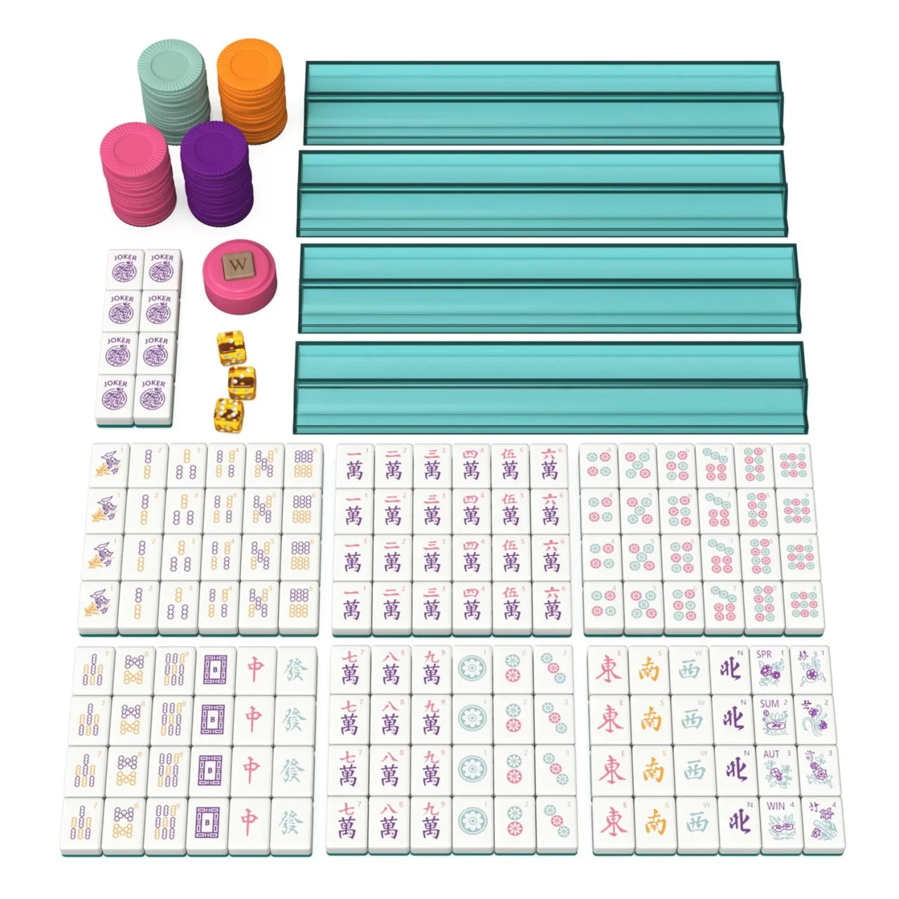 Spin Master Colorful Mahjong Tile Set with Carrying Case