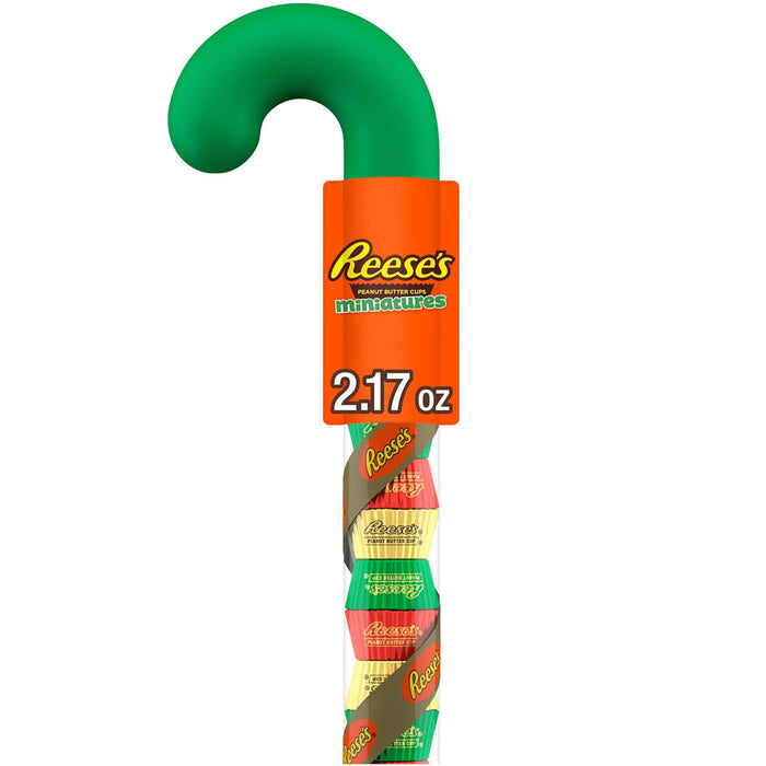 REESE'S Miniatures Peanut Butter Cups Christmas Candy Cane 2.17oz