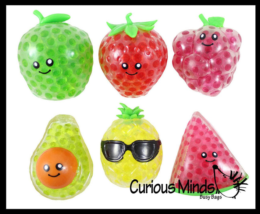 Single Small Fruit Water Bead Filled Squeeze Stress Balls