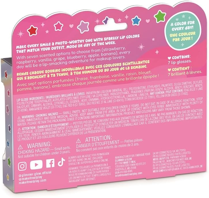 Make It Real Glimmer & Glow 7 Days Glitter Lip Gloss Set