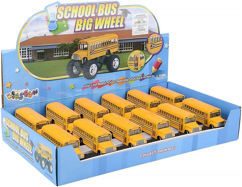 Rhode Island Novelty School Bus Big Wheel Monster Truck 5in Die-cast Toy