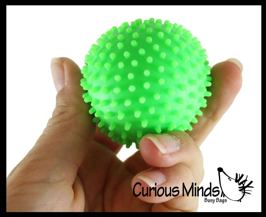Single Spiky Bumpy Soft Doh Filled 1.7" Stress Ball - Squishy