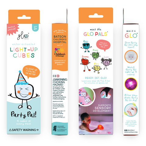 Party Pal Multi Color Light Up Bath Cubes - 4 Pack