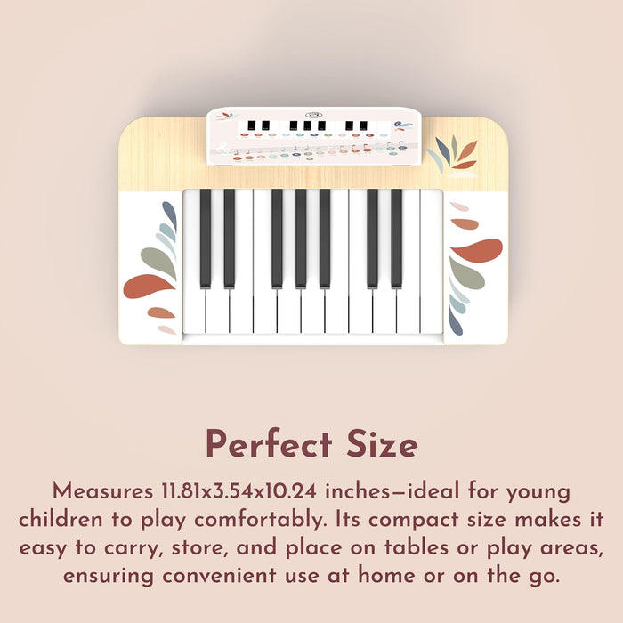 Speedy Monkey Wooden Kids Piano Musical Keyboard 11-Inch