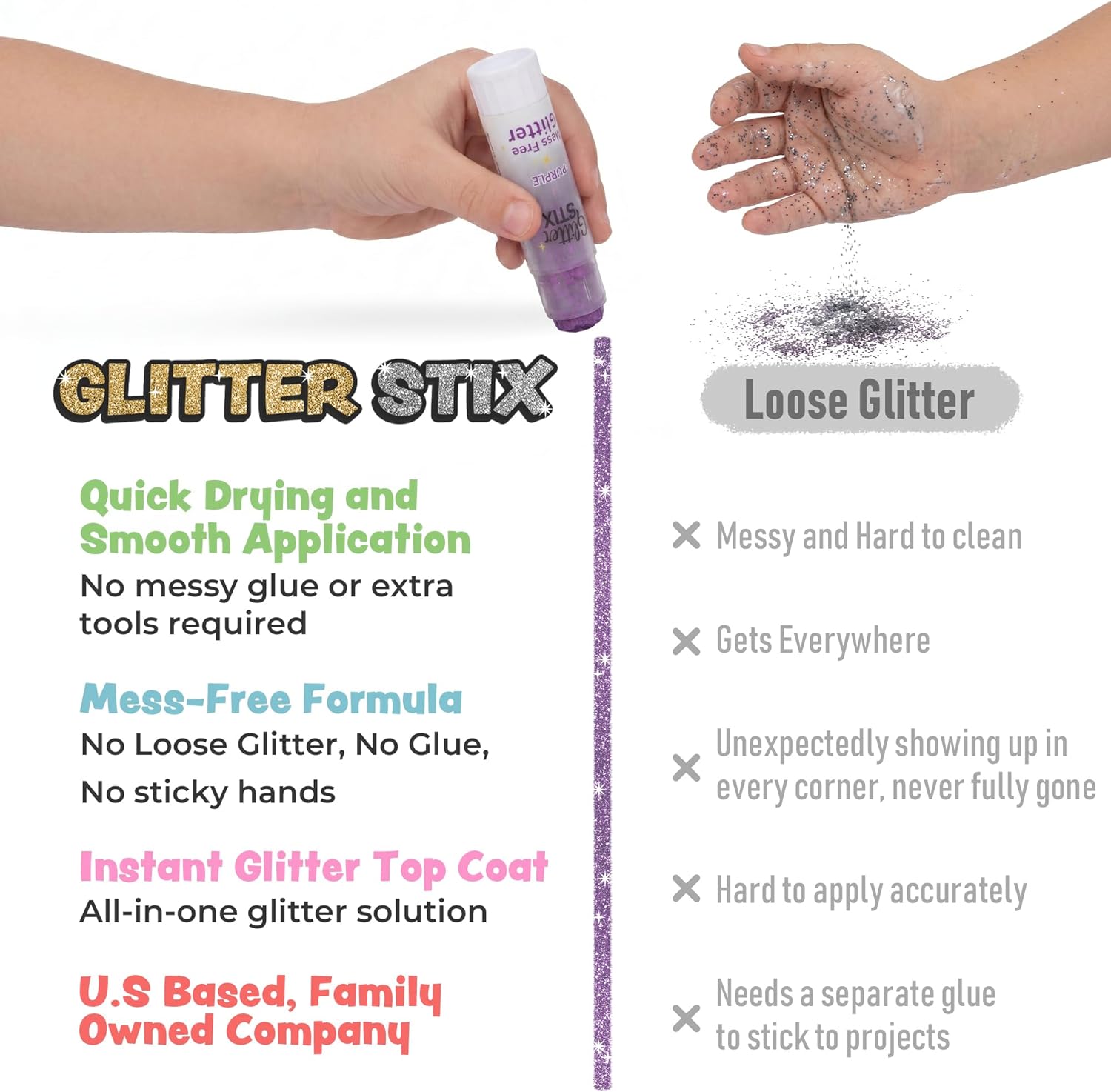 The Pencil Grip Glitter Stix Mess Free 12-Color Set
