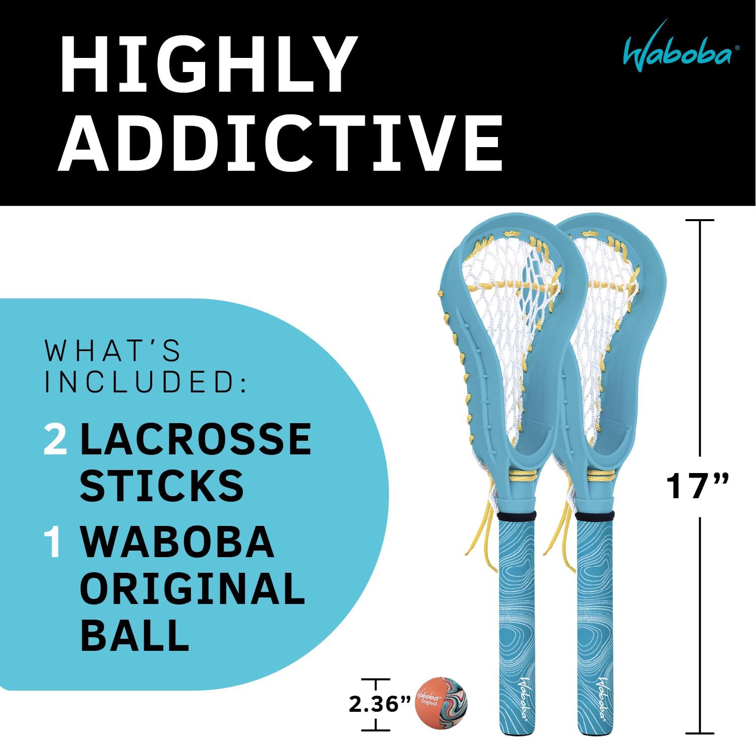 Waboba Mini Water Lacrosse Set: Bouncing Ball, Portable, Ultimate Water Fun