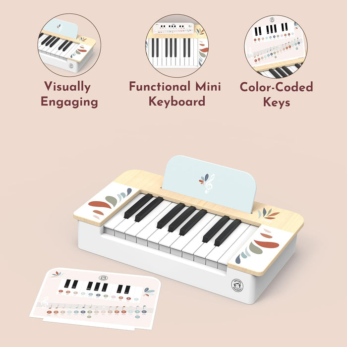Speedy Monkey Wooden Kids Piano Musical Keyboard 11-Inch