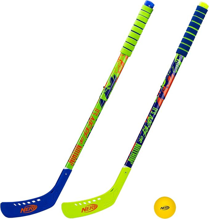 Franklin Sports NERF Proshot Hockey Sticks Toy Set Blue/Green