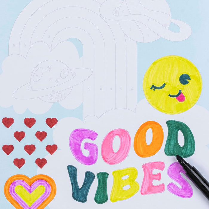 Brea Reese Vivid Marker Color-By-Number Kit Good Vibes