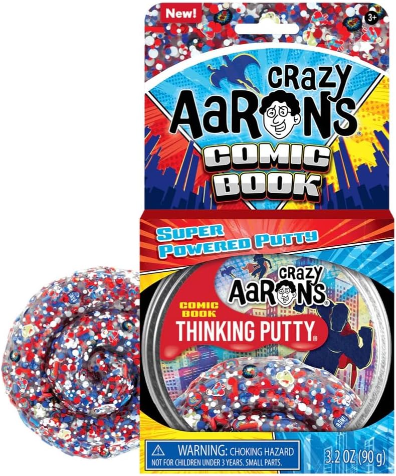 Crazy Aaron's Comic Book Thinking Putty Multi-Color Sensory Toy