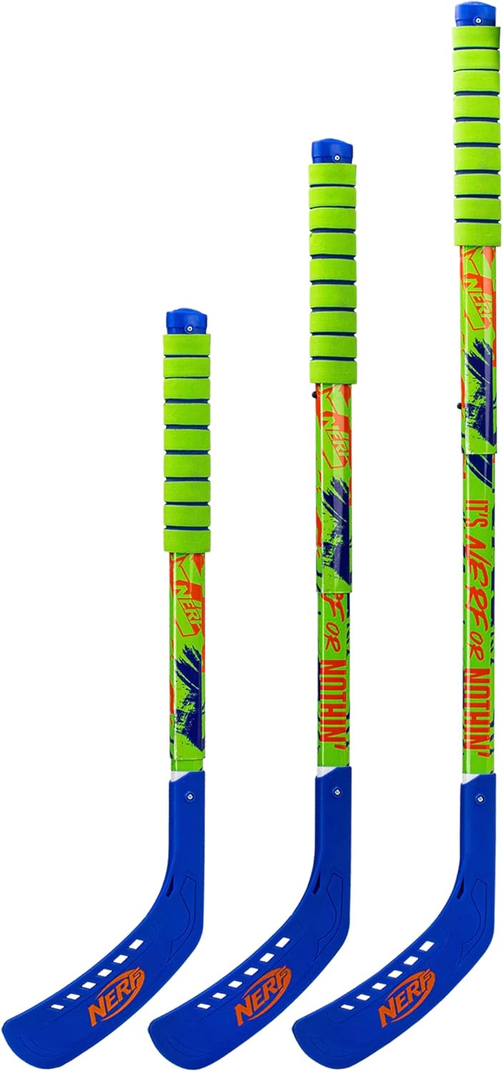 Franklin Sports NERF Proshot Hockey Sticks Toy Set Blue/Green