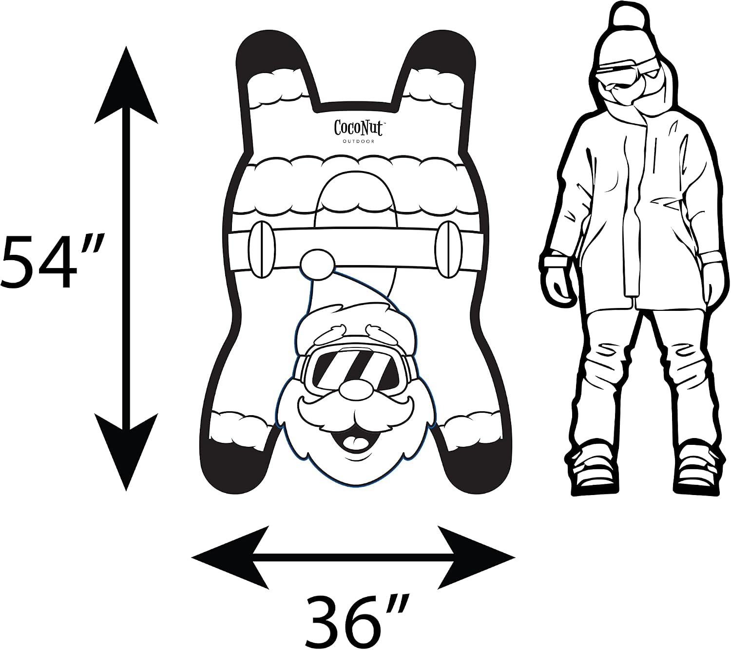 CocoNut Outdoor 54 in Santa Claus Inflatable Snow Tube Sled