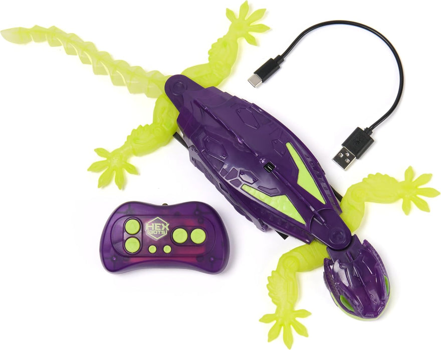 HEX BOTS Glow-in-Dark RC Gecko: Wall-Climbing Robot with Luminous Eyes