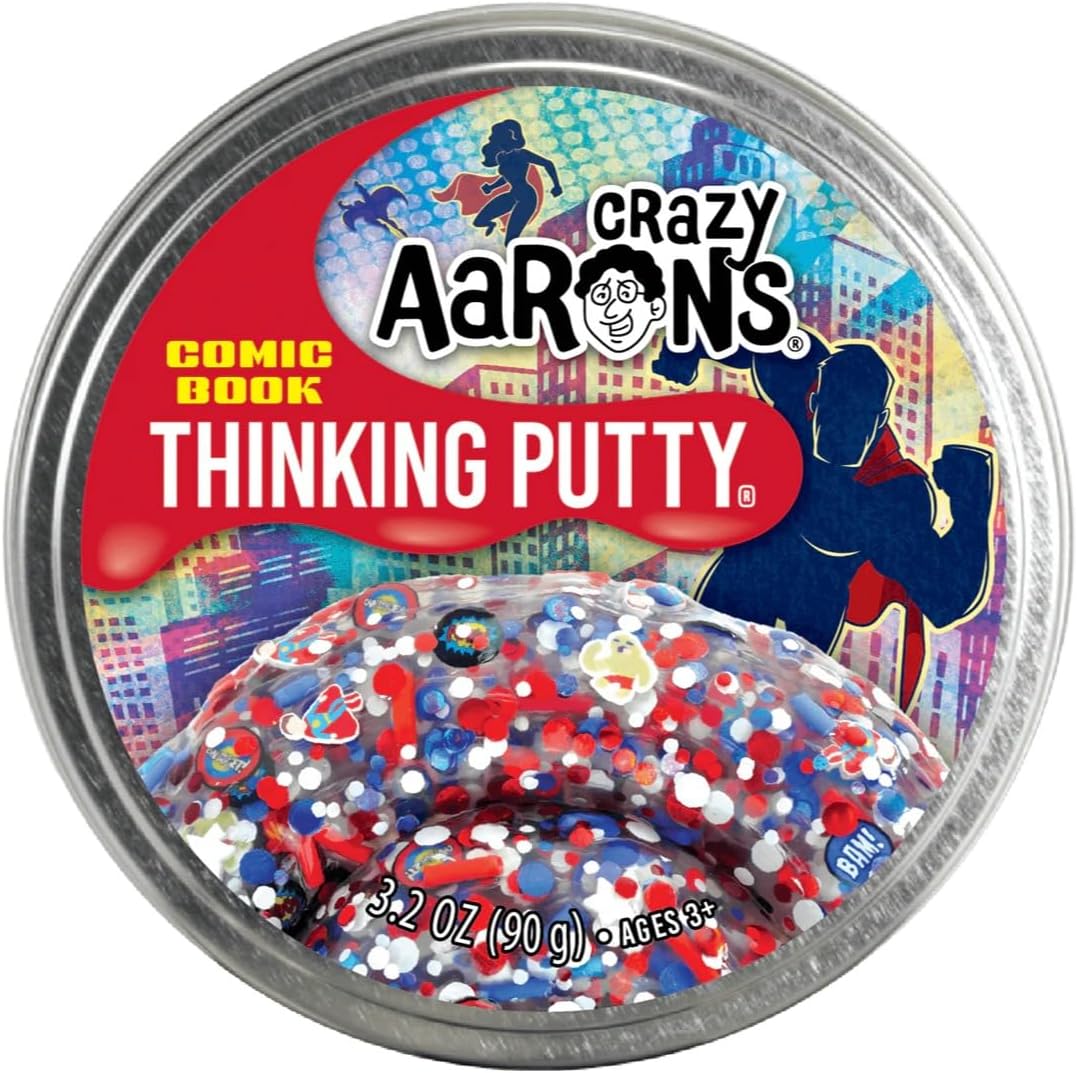 Crazy Aaron's Comic Book Thinking Putty Multi-Color Sensory Toy
