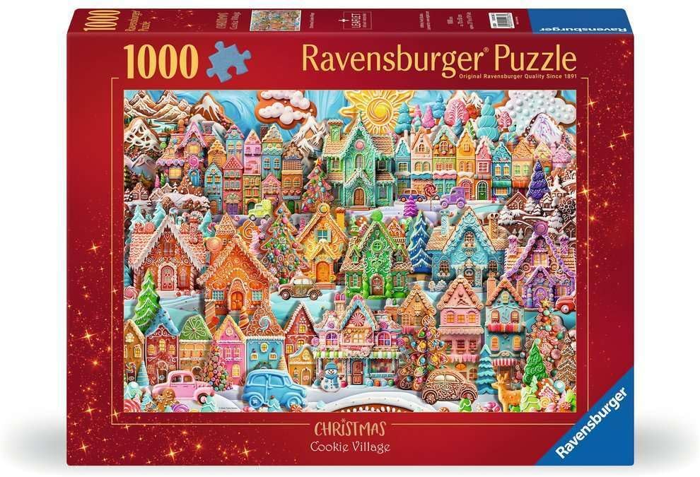 Ravensburger Christmas Cookie Village 1000-Piece Jigsaw Puzzle - Premium Holiday Fun