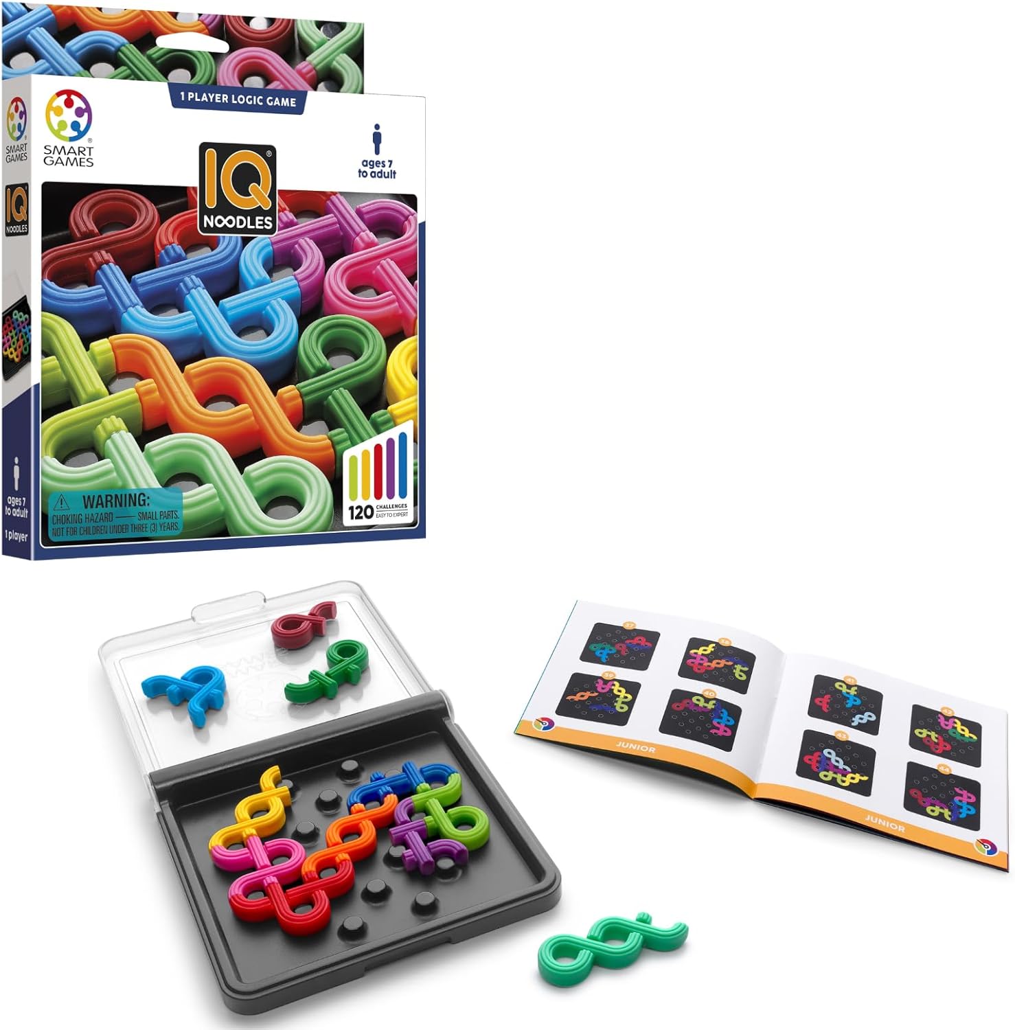 SmartGames IQ Noodles - A Travel Friendly Logic Puzzle for Ages 7+