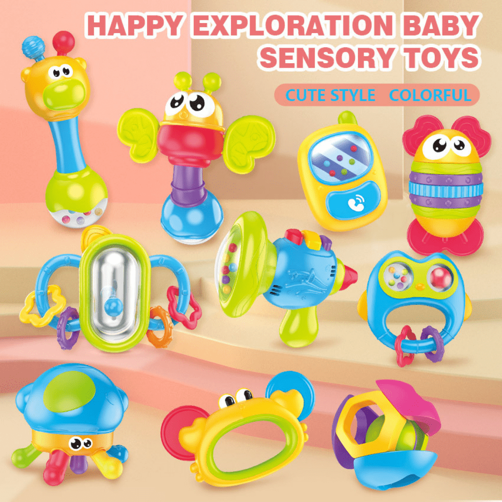 10 Piece Baby Rattles