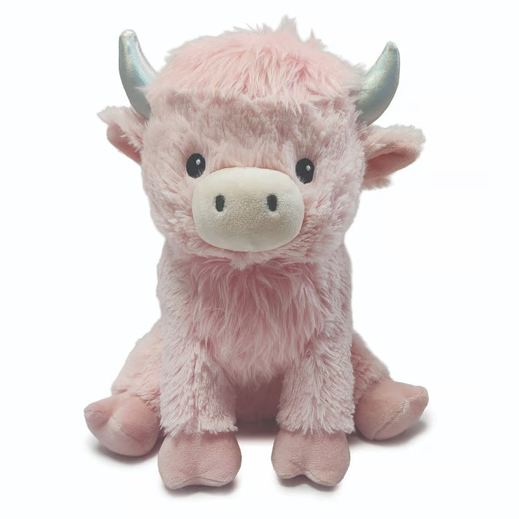 Warmies Pink Highland Cow Microwavable Weighted Plush Stuffed Animal