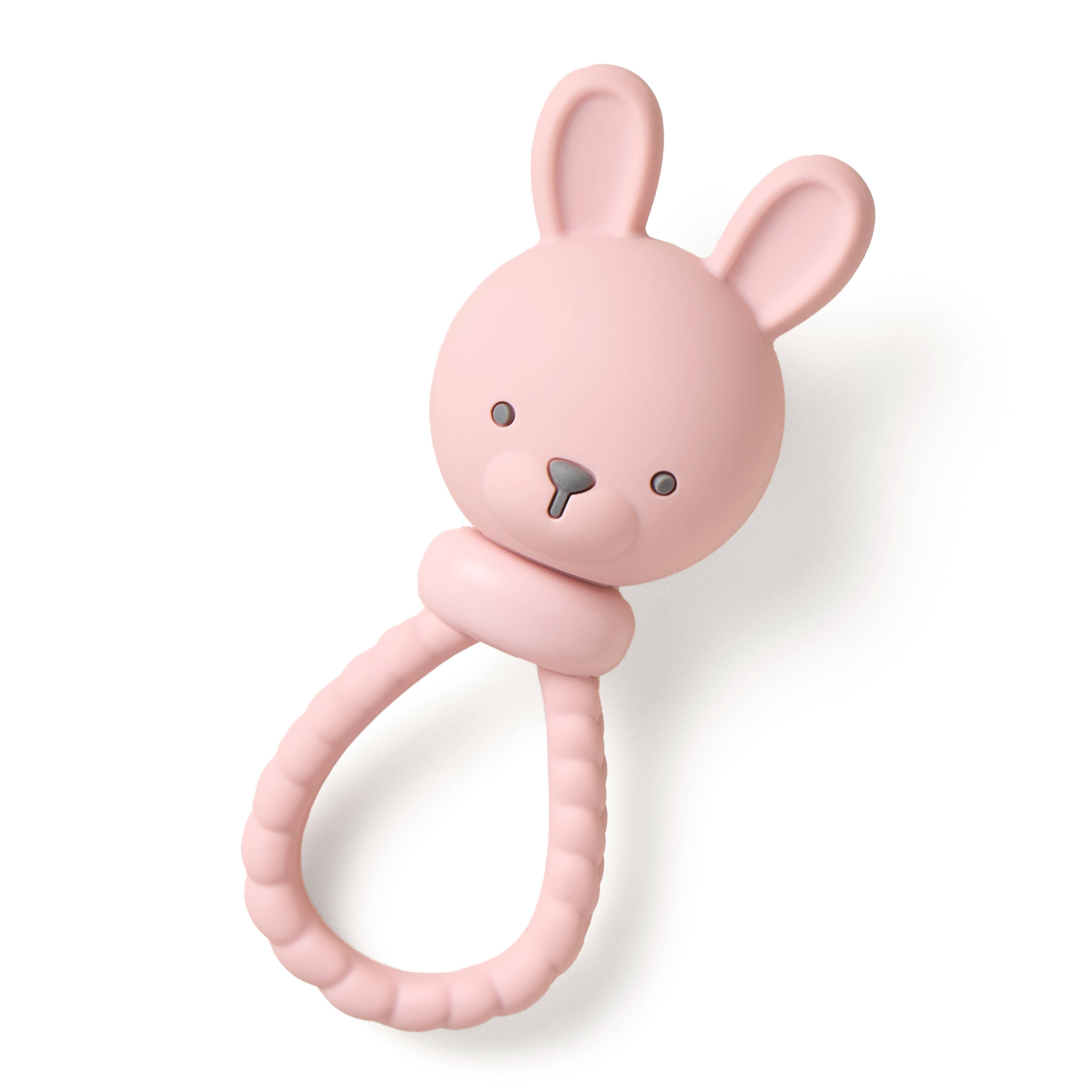 Pink Bunny Sweetie Rattle Infant Teether