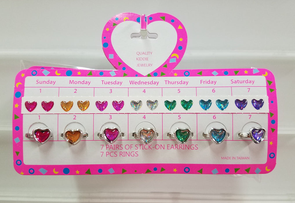 7 Day Earrings and Rings
