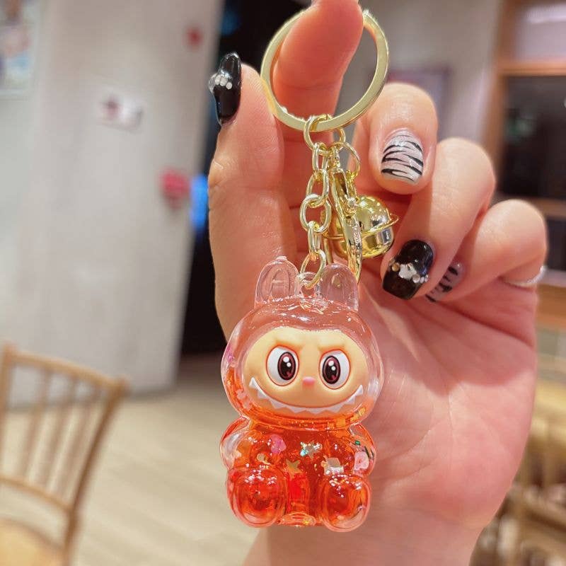 Shiny quicksand cute monster keychain