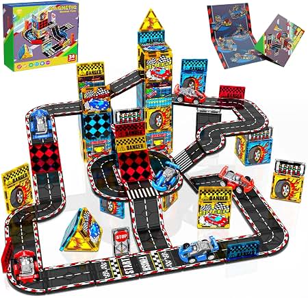 MAGNA-TILES Rail Racers Construction Toy Set 33pc