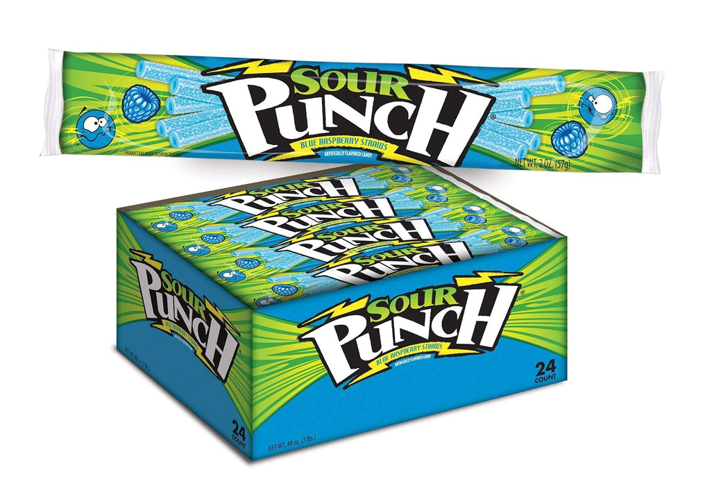 Sour Punch Straws Blue Raseberry