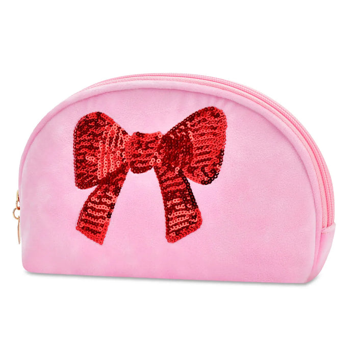 Iscream Kids Red Sequins Bow Oval Cosmetic Bag