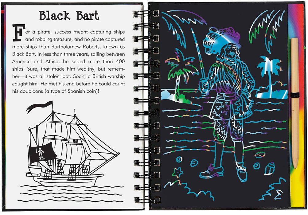 Peter Pauper Press Scratch & Sketch Pirates Trace-Along Activity Book