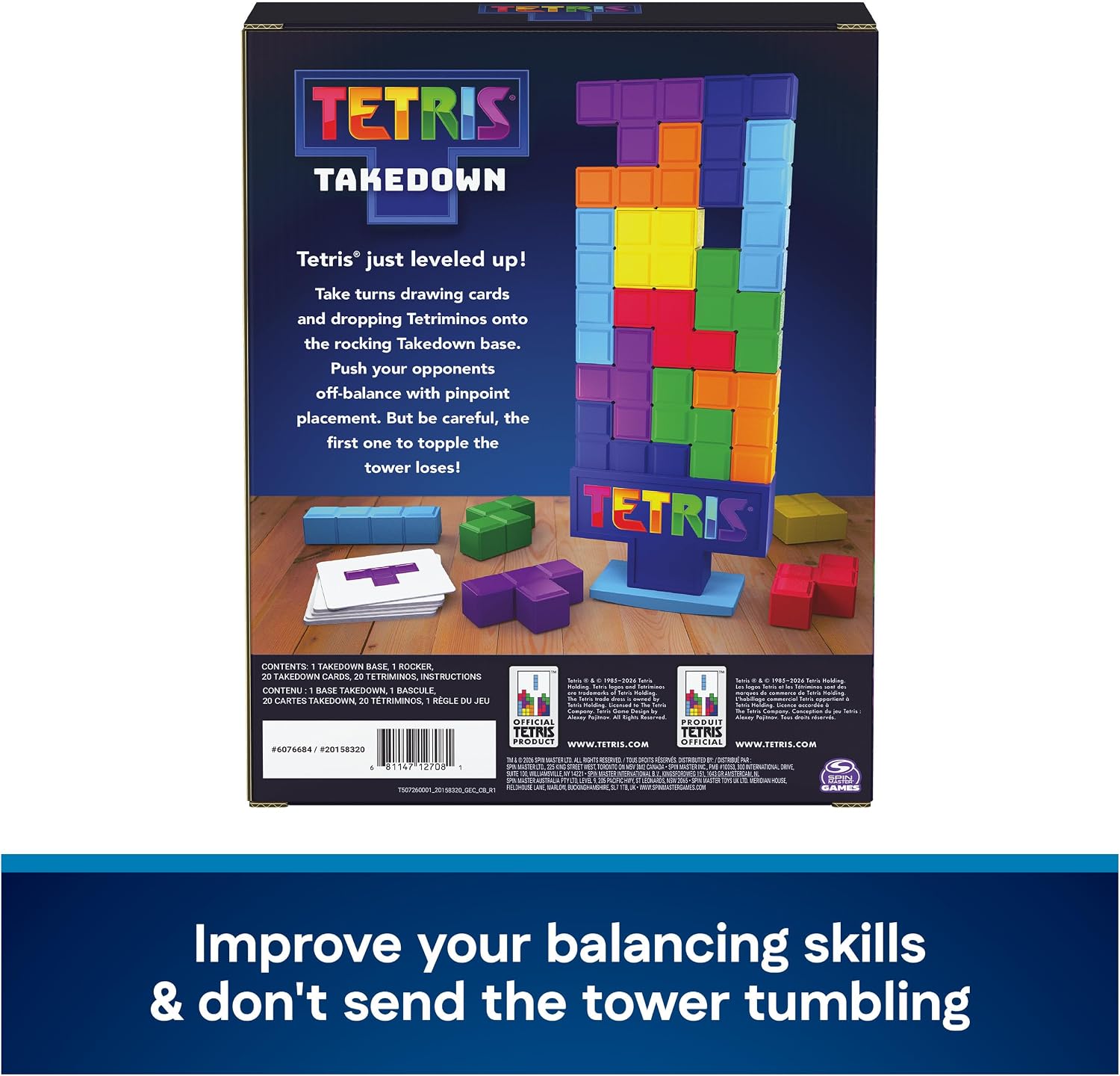Spin Master Games Tetris Takedown Competitive Block-Balancing Family Game