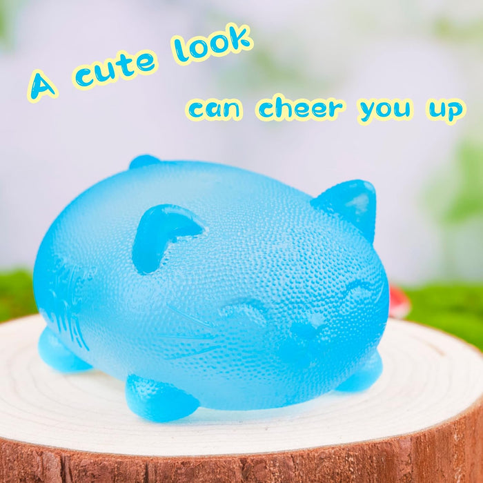 CYICTOY Cat Stress Relief Toy Sensory Fidget Squeeze Ball Blue