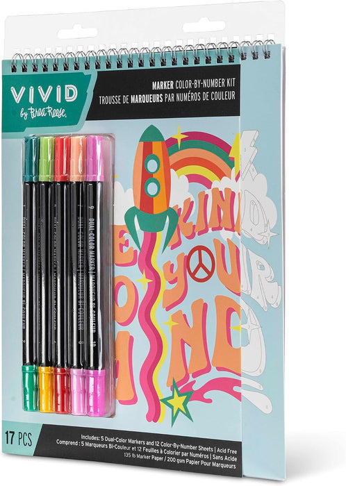 Brea Reese Vivid Marker Color-By-Number Kit Good Vibes