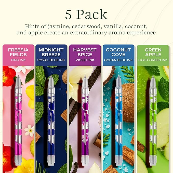 Scented Lava Gel Pen Set 5pk Brights