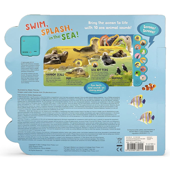 Swim and Splash in the Sea 10-Button Interactive Sound Book