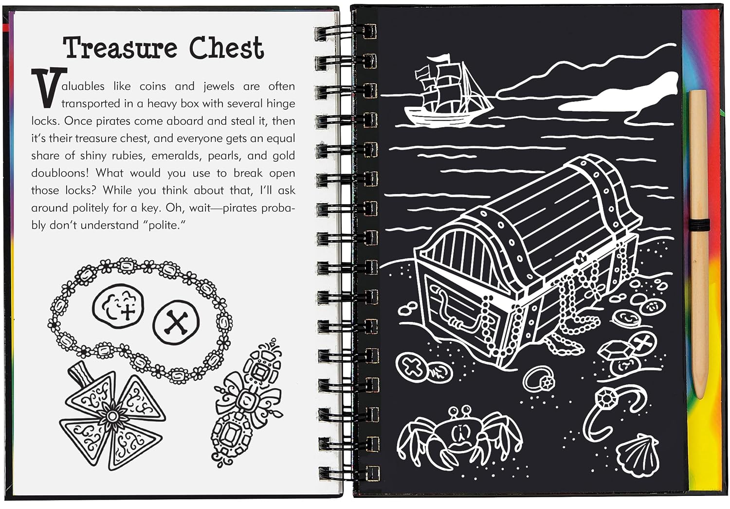 Peter Pauper Press Scratch & Sketch Pirates Trace-Along Activity Book