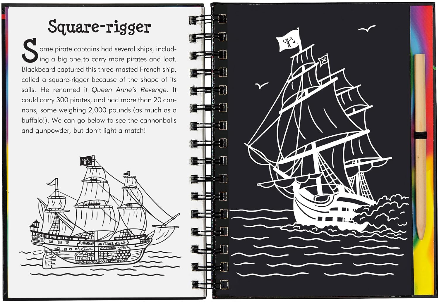 Peter Pauper Press Scratch & Sketch Pirates Trace-Along Activity Book